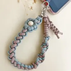 【ハンドメイド】お花モチーフ パラコード ハンドストラップ｜スマホストラップ