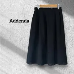 美品 レナウン Addenda トリアセテート混 タックスカート ブラック 黒のサムネイル