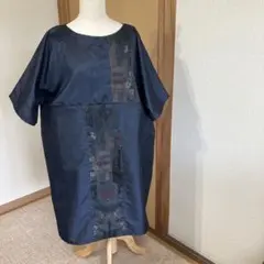 着物リメイクの大島ゆったりチュニック