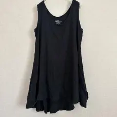 美品 seed 黒 ノースリーブチュニック【L】100%オーガニックコットン