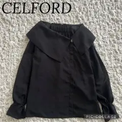 CELFORDセルフォード ビッグカラー ブラウス ブラック 黒のサムネイル