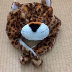 ヒョウ柄耳付きキャップ