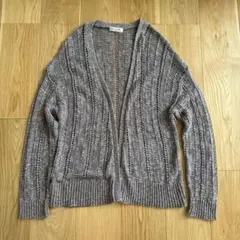 サマンサモスモス　カーディガン　コットン　リネン　透かし編み　綿　麻