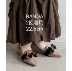 ランダベロアリボンシューズパンプスブラウンスエードのサムネイル