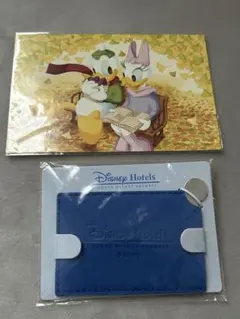 Disney 非売品セット　合成皮革ケース　ステンレスミラー　ポストカード