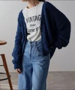 bonjour sagan シャギーニット Ｖネックカーディガン　riberry