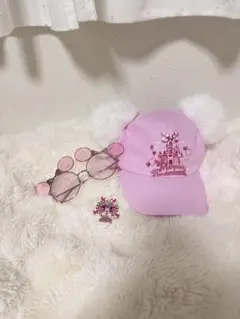 ミニーパルパルーザグッツ 3点セット サングラス ピンバッチ 帽子