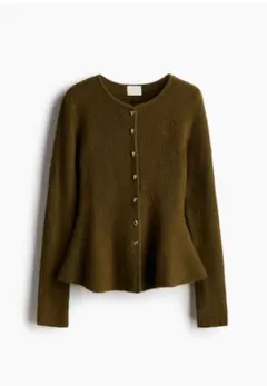 【値下げ中】H&M リブニットぺプラムカーディガン　M