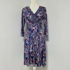 エジェリ/EGERIE PARIS 総柄 フレア ワンピース【F】七分袖