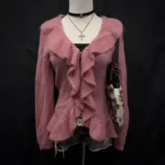 平成ギャル　y2k フェアリーグランジ　カーディガン　フリル　ニット　姫ギャル