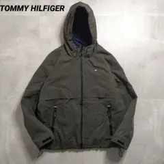 90sTOMMYHILFIGER中綿ジャケットフーディ防風撥水トミーヒルフィガー