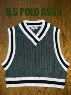 U.S. POLO ASSN. オリーブ ノースリーブベスト