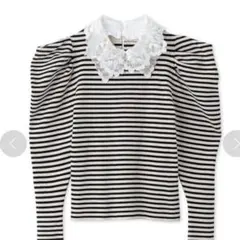 SNIDEL Sustainableレースカラーニットプルオーバー