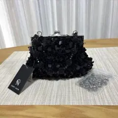 スパンコールと黒のビーズの パーティーバッグ 2way