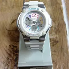 中古動品◇BGA-116◆カシオ ベビーG ベビージー◇2針アナデジ◇白