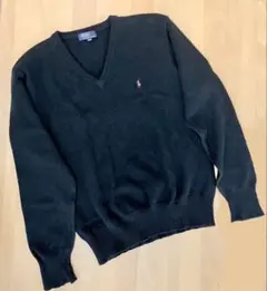 ポロラルフローレン★ニットセーター ウール100%★ブラック 150cm