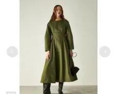 ●【MOUSSY 】ロングワンピース /デニム/フレアドレス /カーキ