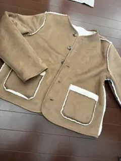 【リバーシブル】BRIGGS ボアジャケット フェイクスエード M ノーカラー