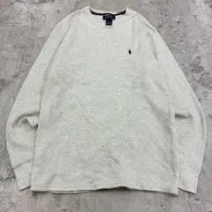 POLO RALPH LAUREN サーマル L カットソー グレー 無地 古着