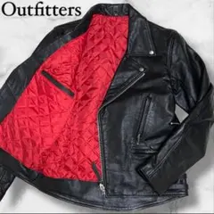 アウトフィッターズ ダブルライダースジャケット ブラック Lサイズ相当 メンズ