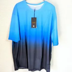 青黒グラデーション Tシャツ 5XL 涼しい　おしゃれ　大きいTシャツ