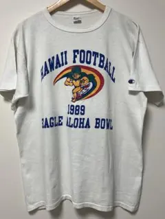 80s チャンピオン ハワイフットボール　　　　4段プリントTシャツ