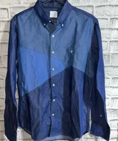 ⭐️美品⭐️coen デニム風長袖刺繍ロゴ　青系