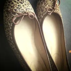 美品☆J&M Davidsonハラコレオパードフラットシューズ