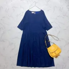 GALLEGO DESPORTES ドット プリーツ ワンピース ゆったり Mのサムネイル