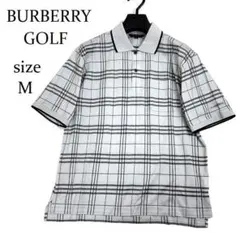 BURBERRY GOLF ポロシャツ M チェック柄 日本製 バーバリーゴルフ