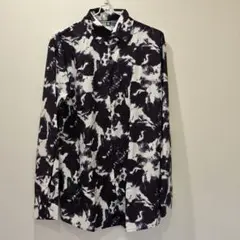 【新品タグ付】モノトーン 総柄シャツ 韓国 モード系 ユニセックス FREE