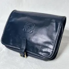【極美品】LOEWE ロエベ　アナグラムロゴ レザークラッチバッグ　ヴィンテージ