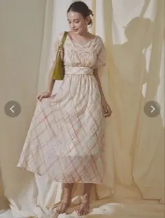 ミクスチャーチェックフレアワンピース　dazzlin