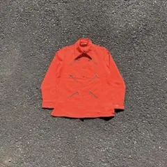 80s unknown vintage シャツ オレンジ 長袖 ギミック メンズ