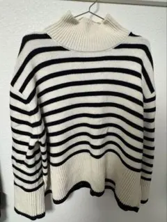 アルアバイル allureville サイズ2 セーター ホワイト ボーダー