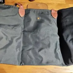 さ*読様 LONGCHAMP ナイロン ブラック トートバッグ レザー