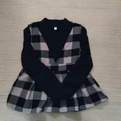 チェック柄 長袖カットソー 120サイズ