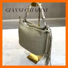 GIANNI CHIARINI メタリック編み込み 2wayショルダーバッグ上品