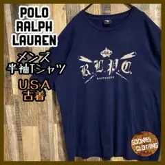 ポロラルフローレン メンズ ネイビー L USA古着 90s 半袖 Tシャツ