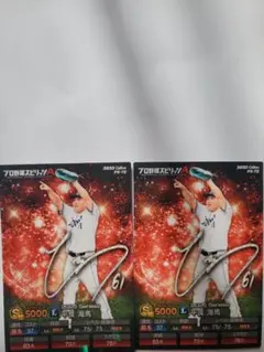 プロスピリッツAチップス埼玉西武ライオンズ平良海馬キラサイン入りとN2枚セット