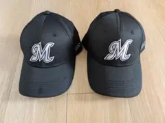 黒 Mロゴ刺繍 キャップ MARINES LINKS　2セット