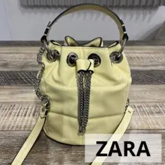 ZARA 巾着バッグ ショルダーバッグ ハンドバッグ イエロー