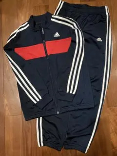 adidas ジャージ ネイビー レッド 140cm 上下セット