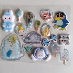 シールおすそ分け☆H　水色系　キャラクターシール