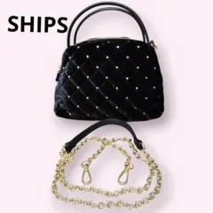 SHIPS　シップス　ショルダーバッグ ベロア キルティング バッグ