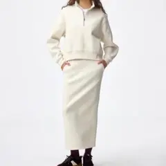 【新品タグ付き】ヘビーウェイトスウェットナロースカート/ナチュラル/M