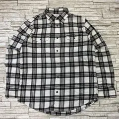 SONOMA フランネルシャツ ブラックホワイト チェック USA古着