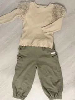 māmāraku 110 長袖カットソーとカーゴパンツセット