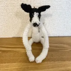 【あーちゃん様】あみぐるみ キーホルダー イタグレ ハンドメイド 黒白