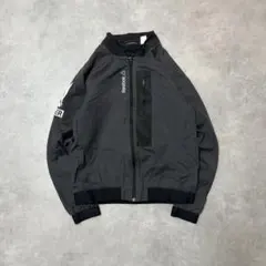 2リーボックReebok古着ナイロンジャケットフルジップパーカーブラックC66